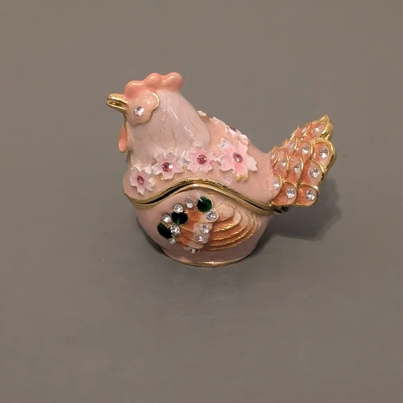 Jeweled Hen Trinket Box - Picture 1 of 3